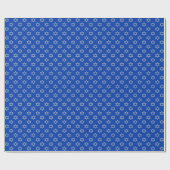 Silberner Davidstern auf Blau Geschenkpapier (Flach)