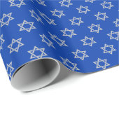 Silberner Davidstern auf Blau Geschenkpapier (Rolleneckpunkt)