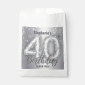 Silberner Diamant Glanz 40. Geburtstag Danke schön Geschenktütchen (Vorderseite)
