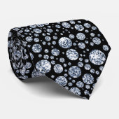 Silberner Diamant Glitter Bling Rhinestone Krawatte (Gerollt)