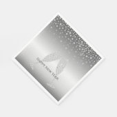 Silberner Diamant Glitzer Champagnerglas Neujahr Serviette (Ecke)