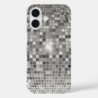 Silberner Disco Ball Spiegel Gitter iPhone Hülle
