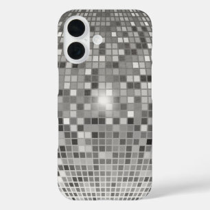 Silberner Disco Ball Spiegel Gitter iPhone Hülle