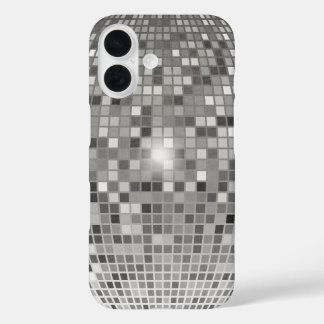 Silberner Disco Ball Spiegel Gitter iPhone Hülle