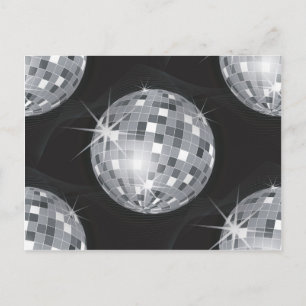 silberner Disco-Kugel Postkarte