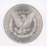 Silberner Dollar Eagle Morgans<br><div class="desc">Ein auserlesenes glänzendes Uncirculated,  MS64 Morgan Rückseite silbernen Dollars. Münzzeichen "S" bedeutet,  dass diese späte Münze 1800's an der San Francisco Minze minted.</div>