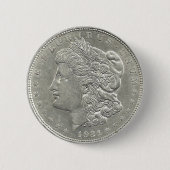 Silberner Dollar-Knopf 1921 Morgans Button (Vorderseite)