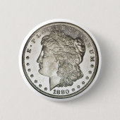 Silberner Dollar-Knopf Morgans Button (Vorderseite)