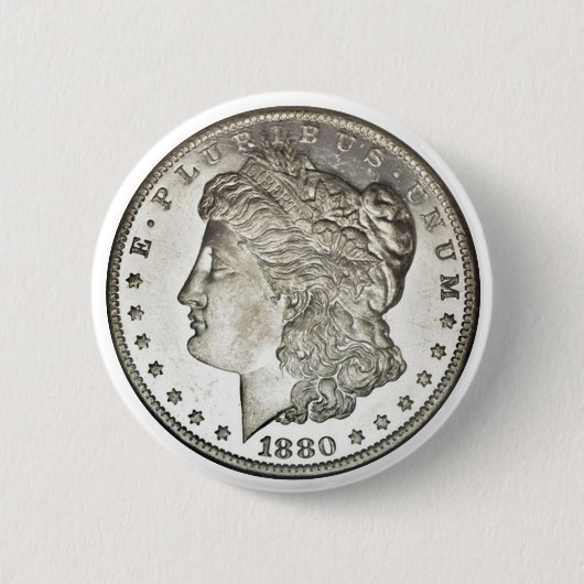 Silberner Dollar-Knopf Morgans Button (Vorderseite)