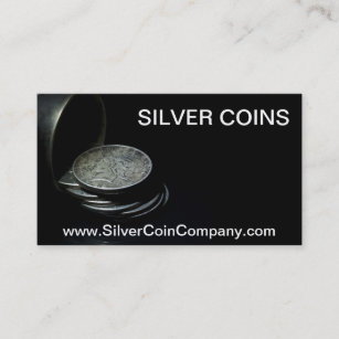 Silberner Dollar-Münzen-Visitenkarte-Schablone Visitenkarte