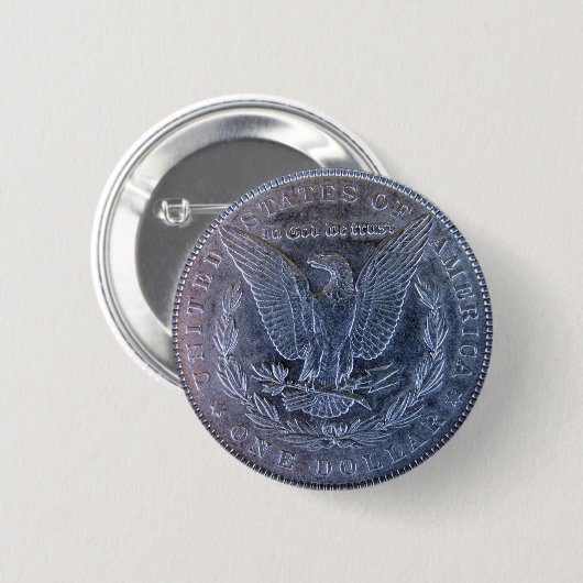 Silberner Dollar-Schwanz Morgans Button (Vorne & Hinten)
