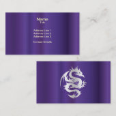 Silberner Drache auf kaiserlichemlila Visitenkarte (Vorne/Hinten)