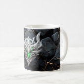Silberner Drachen-Emblem Kaffeetasse (VorderseiteRechts)