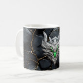 Silberner Drachen-Emblem Kaffeetasse (Vorderseite Links)