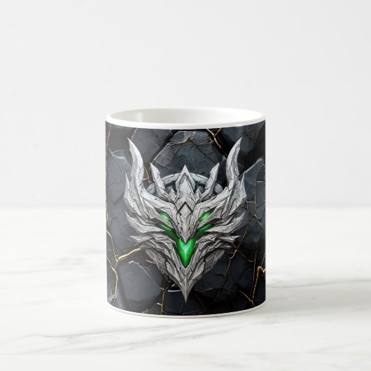 Silberner Drachen-Emblem Kaffeetasse (Mittel)