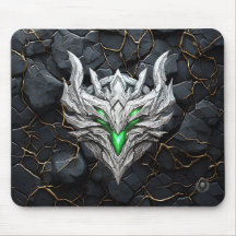 Silberner Drachen-Emblem