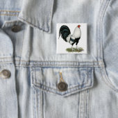 Silberner Duckwing Kampfhahn Button (Beispiel)