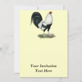 Silberner Duckwing Kampfhahn Einladung (Vorderseite)