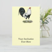 Silberner Duckwing Kampfhahn Einladung (Stehend Vorderseite)