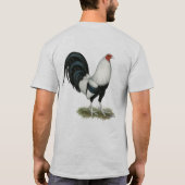Silberner Duckwing Kampfhahn T-Shirt (Rückseite)