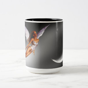 Silberner Engel Fantasy/Sci-Fi-Kaffeebecher Zweifarbige Tasse