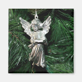 Silberner Engel Schmuck Magnet (Vorne)