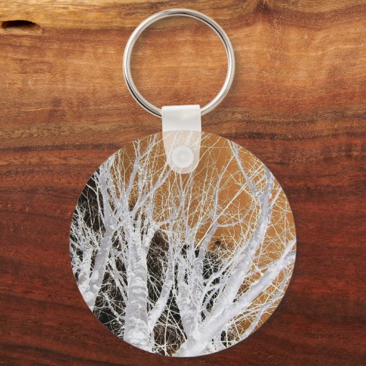 Silberner Erlen-Baum-Kunst-Schlüsselanhänger Schlüsselanhänger (Vorderseite)