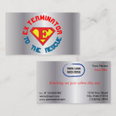 Silberner Exterminator zum Rettungs-Plage-Betrug 2 Visitenkarte (Vorne/Hinten)