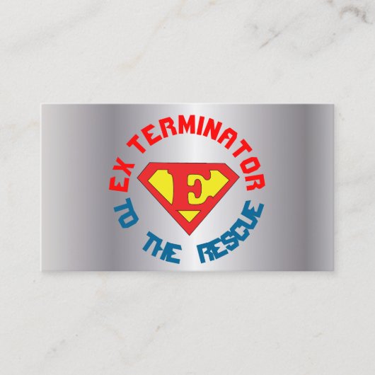 Silberner Exterminator zum Rettungs-Plage-Betrug 2 Visitenkarte (Vorderseite)