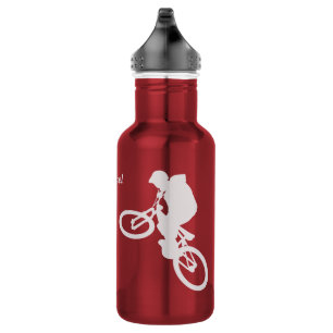 Silberner extremer Radfahrer personalisiert Trinkflasche