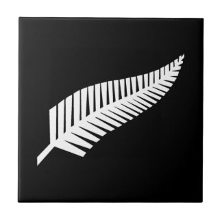 Silberner Farn-Flagge von Neuseeland Fliese