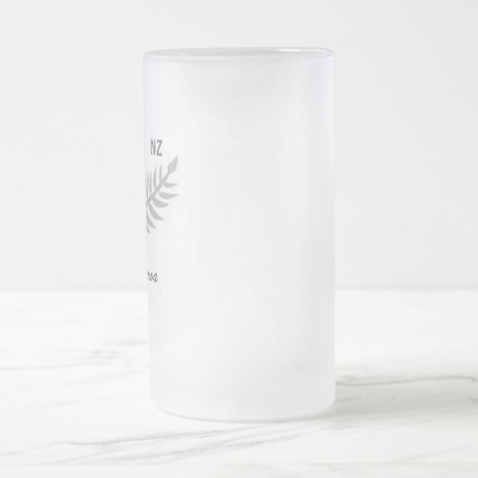 SILBERNER FARN mattierte GlasTasse Mattglas Bierglas (Mittel)