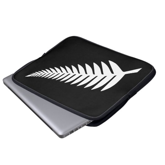 Silberner Farn Neuseelands Laptopschutzhülle (Vorne Knopf)