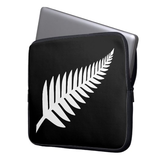 Silberner Farn Neuseelands Laptopschutzhülle (Vorderseite Links)