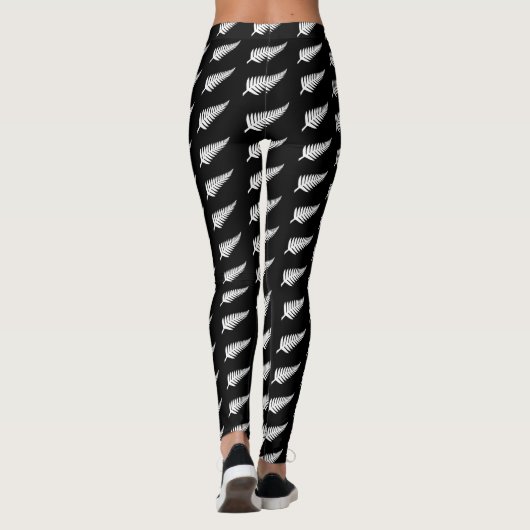 Silberner Farn Neuseelands Leggings (Rückseite)