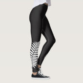 Silberner Farn Schwarzweiss Leggings (Rechts)