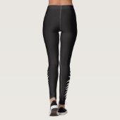 Silberner Farn Schwarzweiss Leggings (Rückseite)