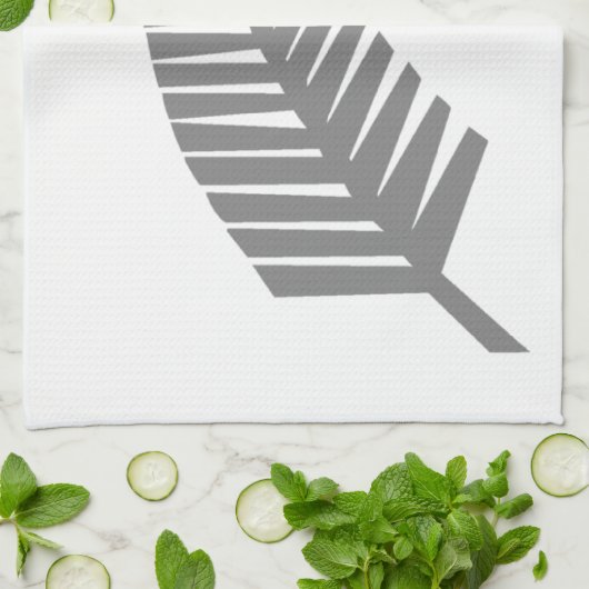 Silberner Farn von Neuseeland Geschirrtuch (Gefaltet)