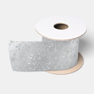 Silberner Festlicher Satin Satinband