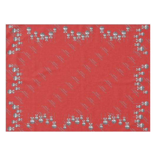 Silberner Flitter-Entwurfs-rote Tischdecke (Vorderseite (Horizontal))