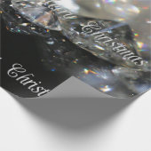 Silberner frohe Weihnacht-Text-glänzendes Geschenkpapier (Ecke)