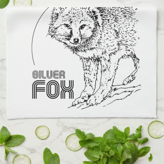 SILBERNER FUCHS VINTAG GESCHIRRTUCH (Gefaltet)