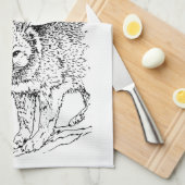 SILBERNER FUCHS VINTAG GESCHIRRTUCH (Viertel Falte)