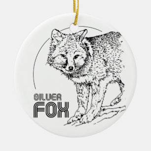 SILBERNER FUCHS VINTAG KERAMIKORNAMENT