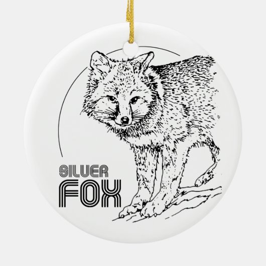 SILBERNER FUCHS VINTAG KERAMIKORNAMENT (Hinten)