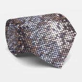 Silberner funkelnder Paillette-Blick Krawatte (Gerollt)