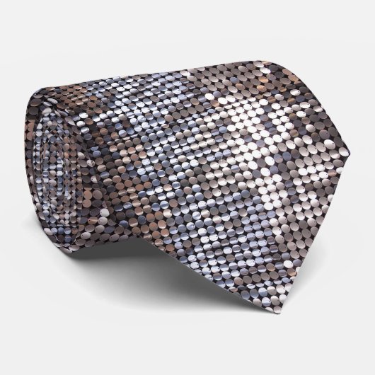 Silberner funkelnder Paillette-Blick Krawatte (Gerollt)