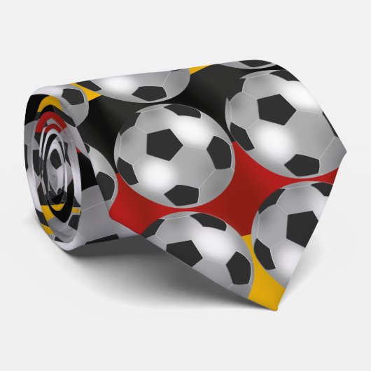 Silberner Fußballdesigner Deutsch Krawatte (Gerollt)