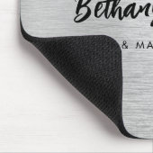 Silberner gebürsteter Metall moderner Skript Haare Mousepad (Ecke)