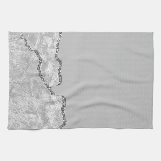 Silberner gebürsteter Metallglitter Geschirrtuch (Horizontal)